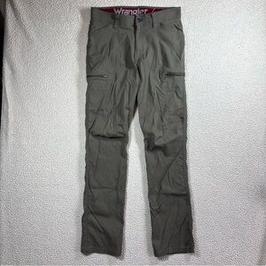 Wrangler NW788EG Men’s Outdoor Zip Cargo Pants 32 x 32 Nylon Spandex Earth Green